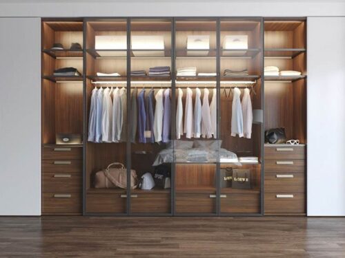 Tủ Quần Áo Nhôm Vân Gỗ