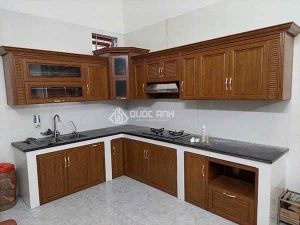 Tủ Bếp Nhôm Vân Gỗ Gold Door