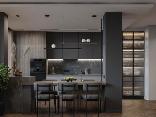 Tủ Bếp Nhôm Cánh Acrylic