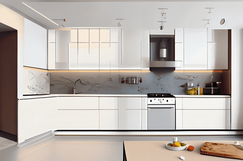 Tủ Bếp Nhôm Trắng Sứ