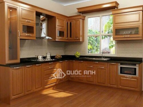 Tủ Bếp Nhôm Vân Gỗ Gold Door 