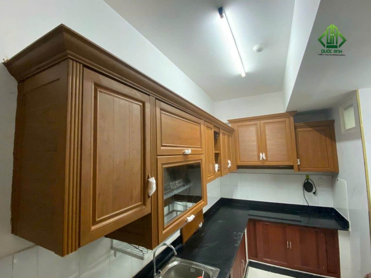 Tủ Bếp Nhôm Vân Gỗ Grando