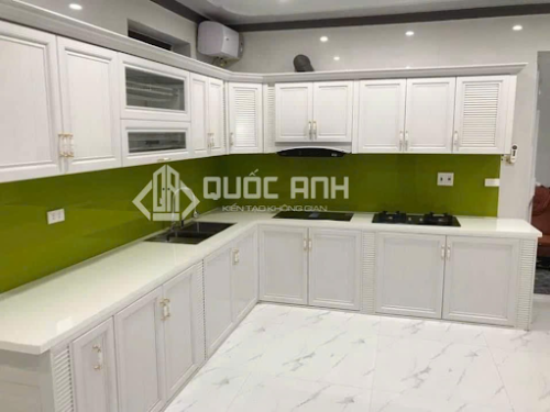 Tủ Bếp Nhôm Trắng Sứ
