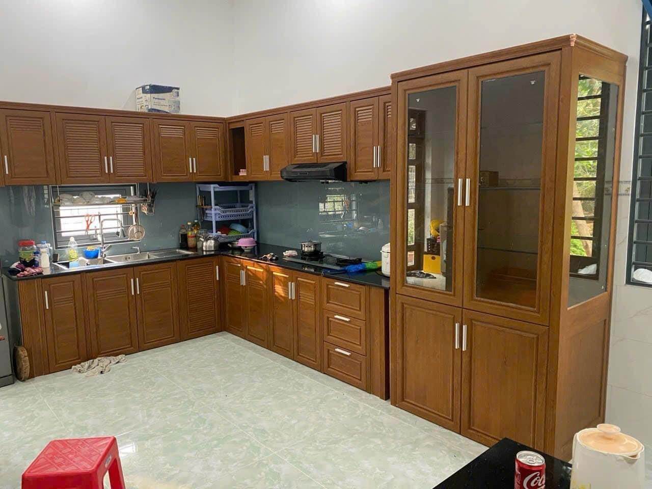 Tủ Bếp Nhôm Vân Gỗ