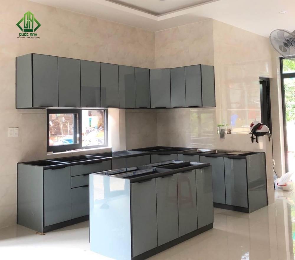 Tủ Bếp Nhôm Kính