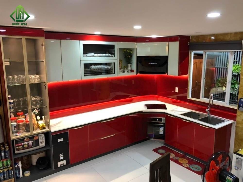 Tủ Bếp Nhôm Kính