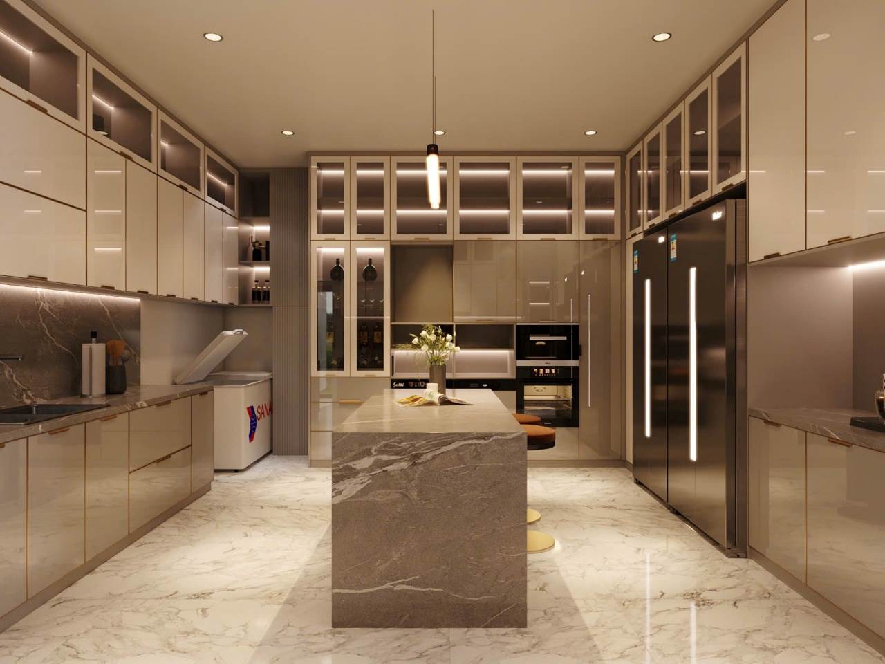 Tủ Bếp Nhôm Hợp Kim Nguyên Tấm