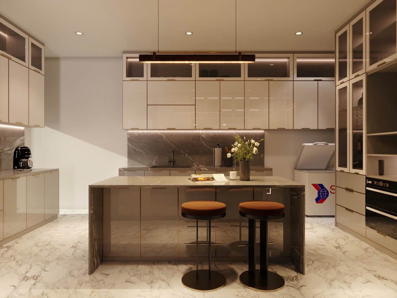 Tủ Bếp Nhôm Hợp Kim Nguyên Tấm