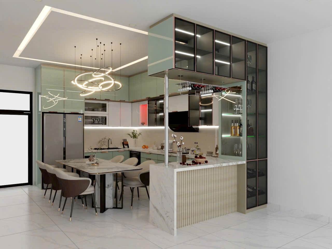 Tủ Bếp Nhôm Hợp Kim Nguyên Tấm