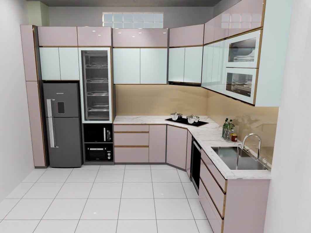 Tủ Bếp Nhôm Hợp Kim Nguyên Tấm