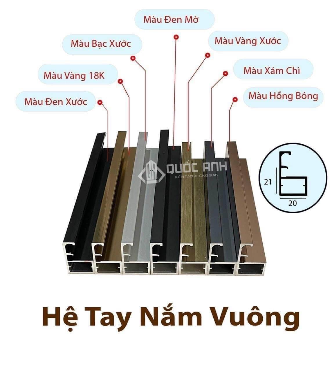 Hệ Nhôm Tay Nắm Vuông
