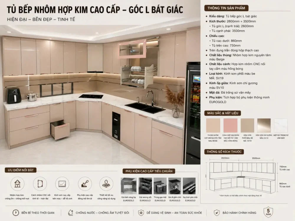 Tủ Bếp Góc Bát Giác