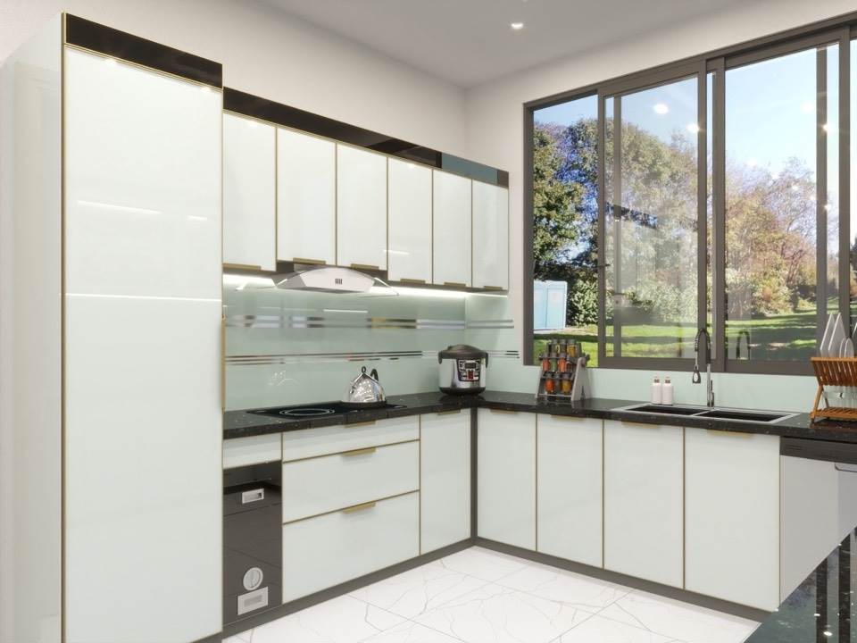 Tủ Bếp Nhôm Trắng Sứ