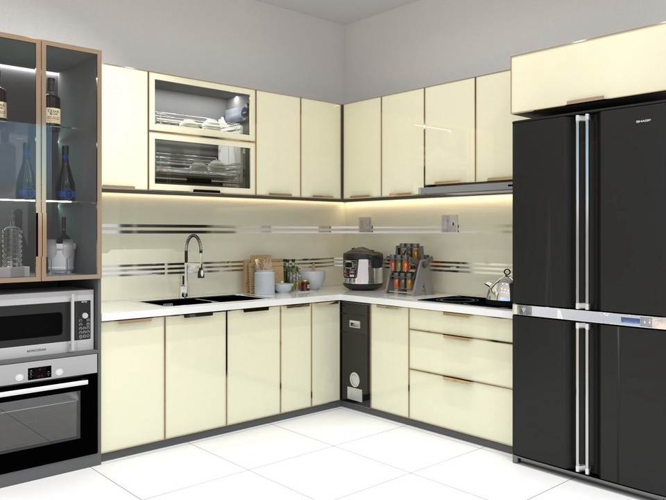 Tủ Bếp Nhôm Kính Cao Cấp