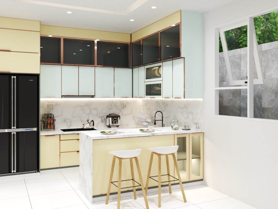 Tủ Bếp Nhôm Kính Cao Cấp