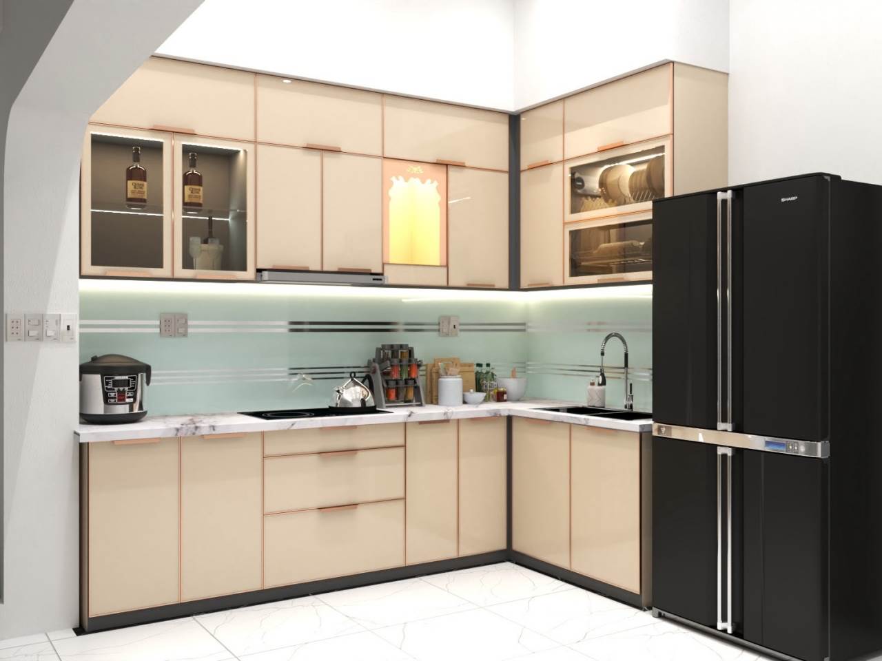 Tủ Bếp Nhôm Hợp Kim