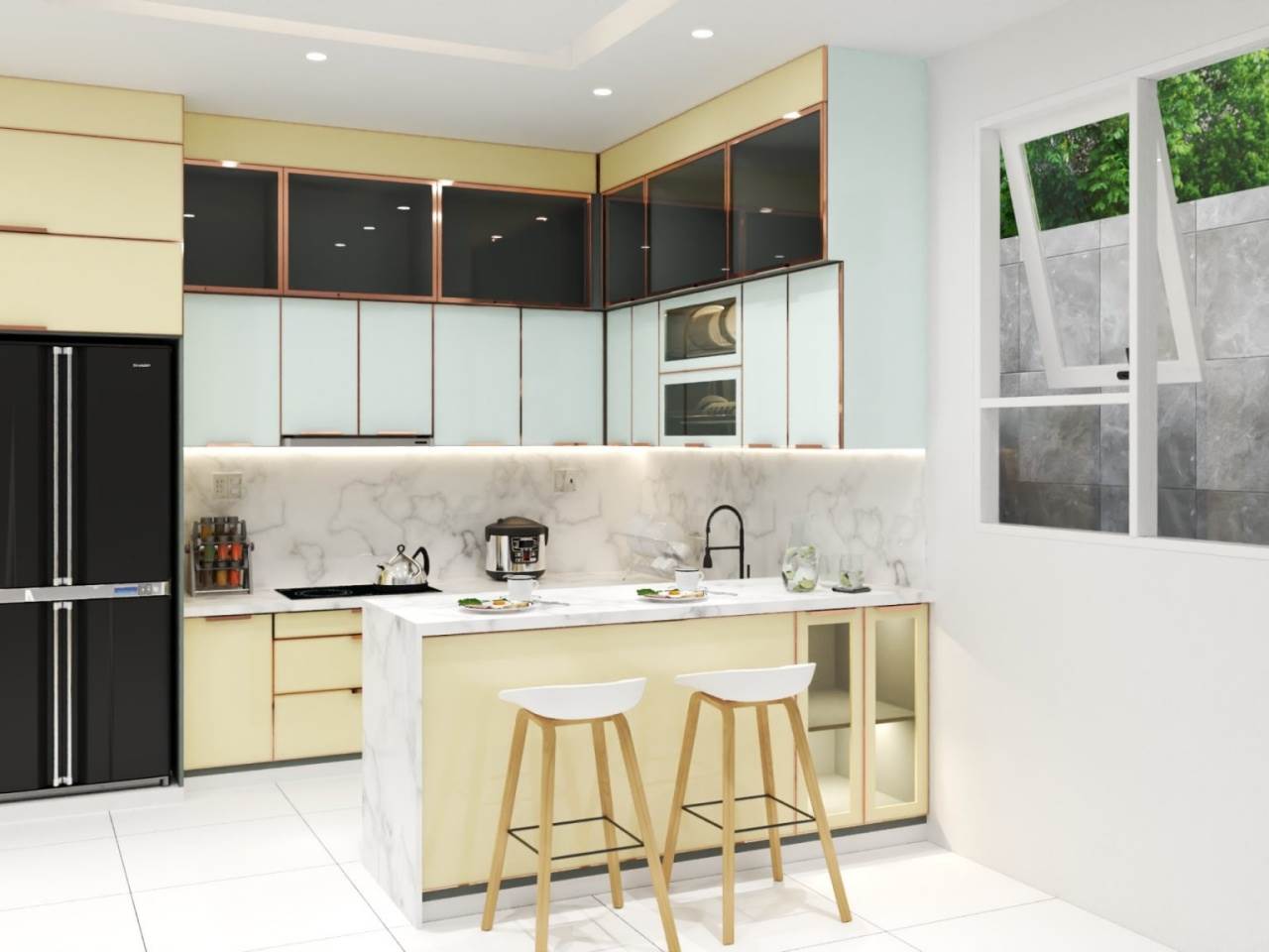 Tủ Bếp Nhôm Hệ